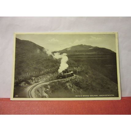 DEVIL'S BRIDGE RAILWAY, ABERYSTWYTH, WALES used postcard 1952 pm =