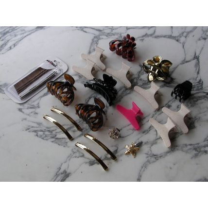 19 Assorted Hair Bands & Pack of Clips Girl Kid School Ponies Ties gift woman