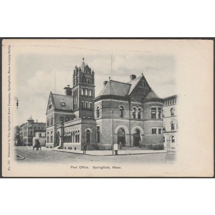 Post Office, Springfield, Massachusetts, c.1905 - Springfield News Co Postcard
