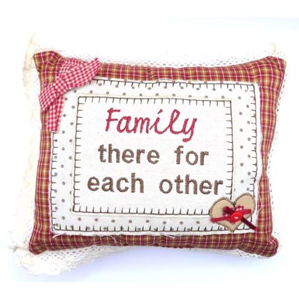 Shabby Chic Pillow Small Decorative Family there for Each Other 24 CM Gift
