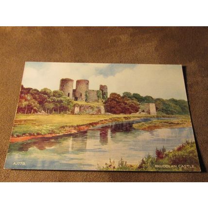 Valentines Postcard, Rhuddlan Castle Denbighshire - Artist E.W Trick A1779