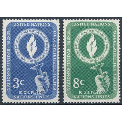 Human Rights Day - UN New York 1955 - MNH - MiNr 45/6