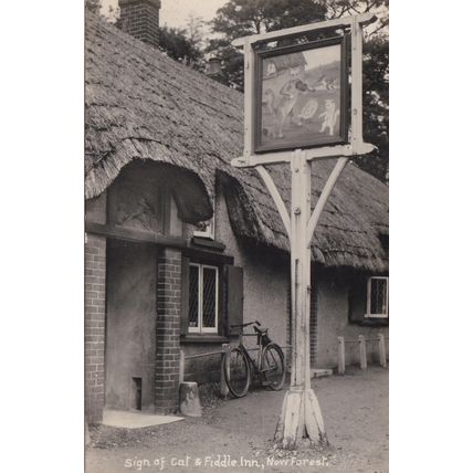 E43 HINTON, CAT @ FIDDLE INN SIGN