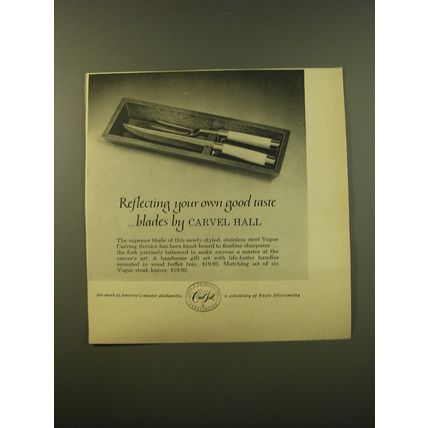 1961 Carvel Hall Vogue Carving Service Advertisement - good taste