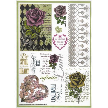 Elusive Images. Harlequin Rose A4 Stamp Set. Incomplete. Stamping Cardmaking