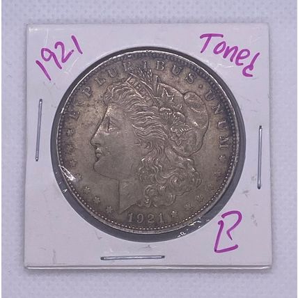 1921 Morgan Silver Dollar Circulated Good Condition No Mint Mark W/Toning