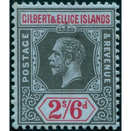 Gilbert & Ellice Islands 1912 2s 6d black & red on blue SG22 unused