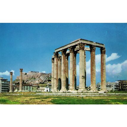 Postcard Temple of Jupiter, Athens, Greece. Unposted