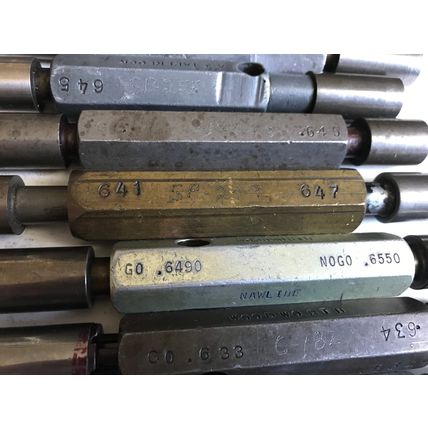 LOT THE PIPE MACHINERY GO NO GO PLUG GAGE .633,.645,.636,.631,.6054,650,.6550,ET