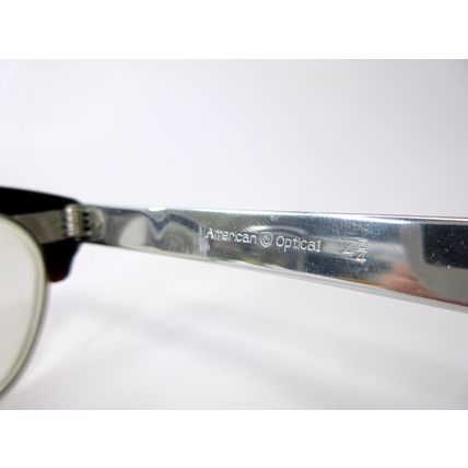 True Vintage American Optical 4 3/4 Eyeglass Frames Cateye Metal Brown Bakelite