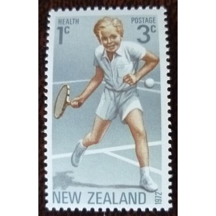 New Zealand 1972 Health Stamps 3c Boy Playing Tennis mint stamp SG987