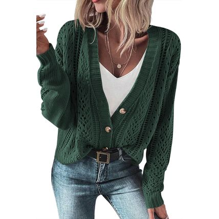 Canton Open Knit Drop Shoulder Sweater Cardigan