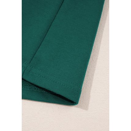 Evergreen Colorblock Edge Drop Shoulder T Shirt and Skort 2Pcs Set
