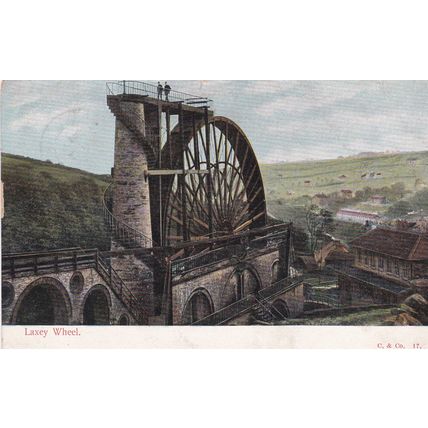 EC981 LAXEY WHEEL . PRINTED POSTCARD