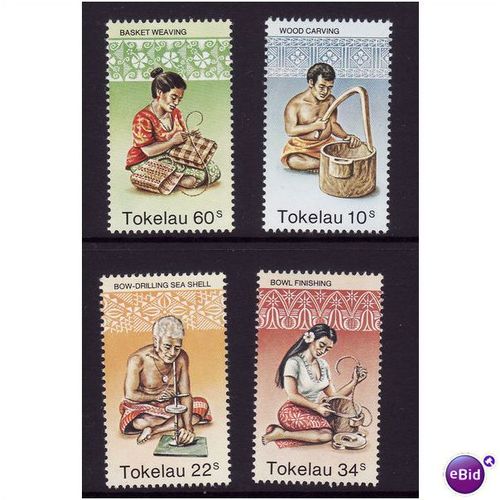 TOKELAU 1982 HANDICRAFTS SET 4 VALS U/M MINT