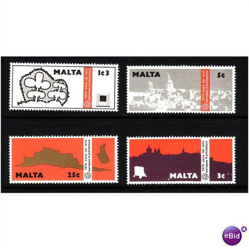 MALTA 1975 EUROPEAN ARCHITECTURE SG 545/548 SET 4 VALS U/M MINT