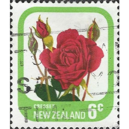 NEW ZEALAND, FLOWER, Cresset rose, green 1975, 6c, #2
