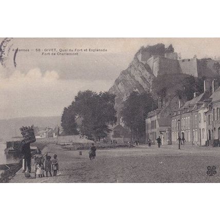 Givet Quai Du Fort Et Esplanade Old French Postcard