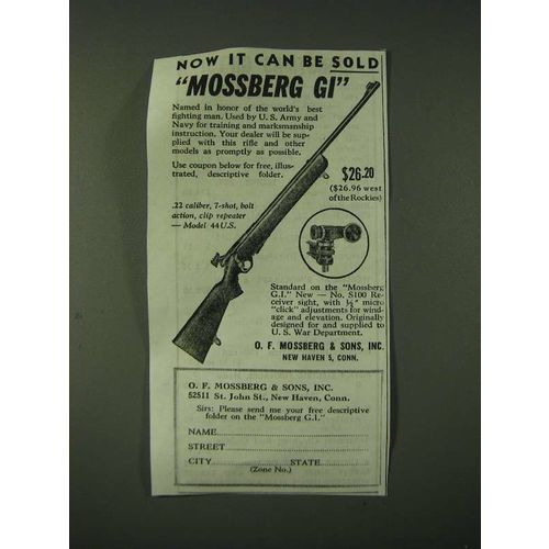 1945 Mossberg GI Model 44U.S. Rifle Ad - Now it can be sold