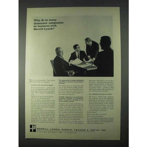 1966 Merrill Lynch Ad - Many Insurance Companies