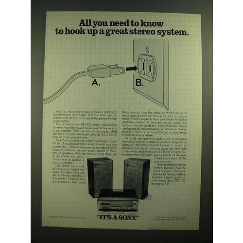 1979 Sony HMK-339 Compact Stereo Ad - All You Need to Know