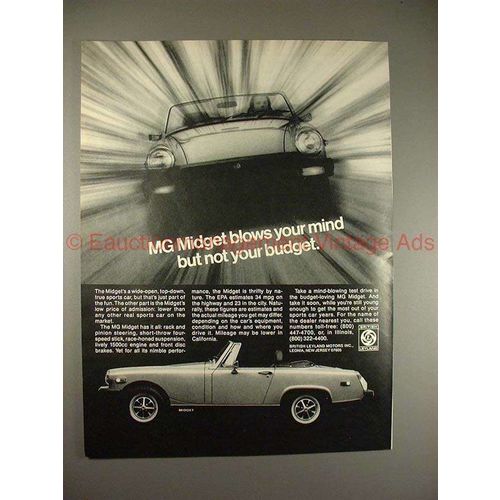 1978 MG Midget Car Ad, Blows Your Mind Not Your Budget!
