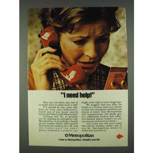 1978 Metropolitan Life Insurance Ad - I Need Help