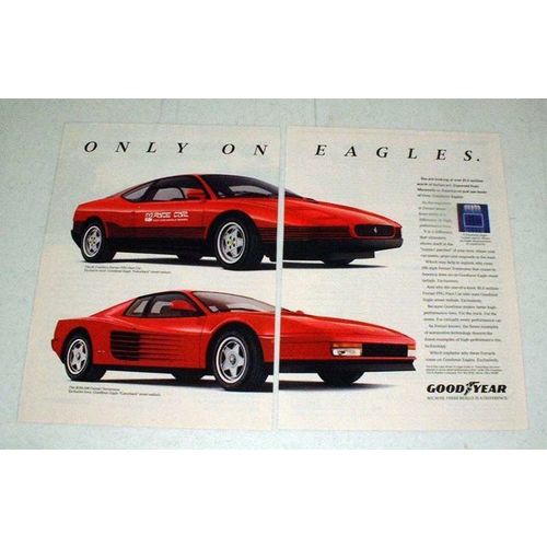 1989 Goodyear Tire Ad, Ferrari PPG Pace Car, Testarossa