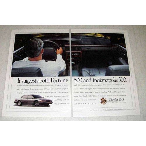 1995 Chrysler LHS Car Ad - Fortune 500 Indianapolis 500