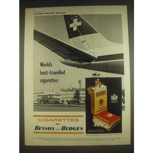 1963 Benson and Hedges Cigarettes Ad - Kloten Airport, Zurich