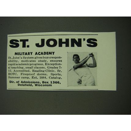 1956 St. John's Military Academy Ad