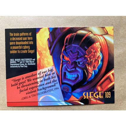 Marvel Masterpieces 1994 Base trading Card # 109 Siege (B) Fleer
