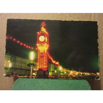 THE JUBILEE CLOCK, WEYMOUTH used vintage postcard by Constance. 1977 pm =