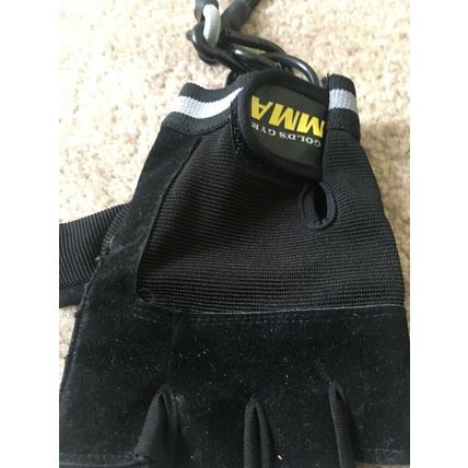 Gold's Gym Black Weight Lifting Belt w/Gloves Strength Training Exercise