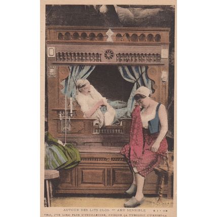 Autour De Lits Clos Ame Sensible Amaury Closed Bed Folklore French Postcard