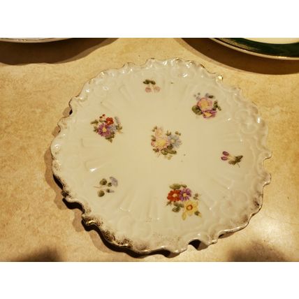3 - Vintage Plates Woman With Flowers, Last Supper, Flower Design