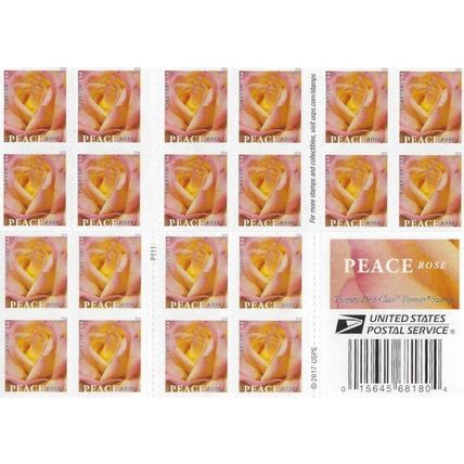 Peace Rose Wedding Book of 20 GENUINE - Stamps Scott 5280