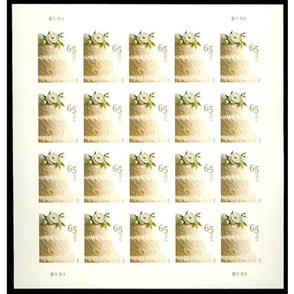 Wedding Cake Sheet of 20 U.S. Postage 65 Cent Stamps Scott 4602