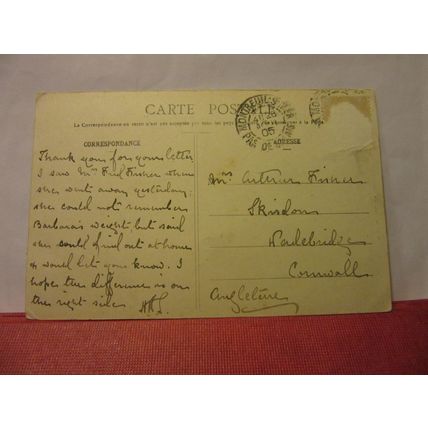 AMIENS CATHEDRAL, FRANCE used antique postcard, 1905 postmark =