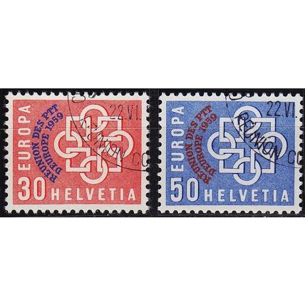 SCHWEIZ SWITZERLAND [1959] MiNr 0681-82 ( O/used ) CEPT Ersttag