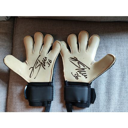 Genuine, Signed/Autographed, Football Gloves, James Shea - Size 10, Luton Town