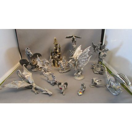 RARE VINTAGE 1980's Gold Dragon Pewter Figurine RAL PARTHA Rawcliffe TSR 1232