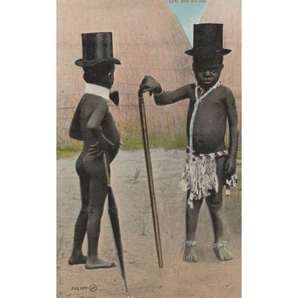 South African Fred Astaire Ballroom Top Hat Boys Ethnic Old Postcard