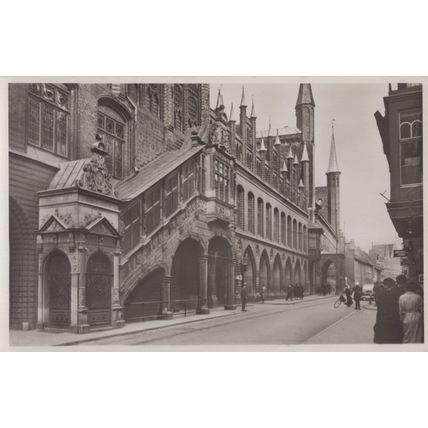 Bicycle Police Lubeck Rathaus Mit Renaissancetreppe German RPC Postcard