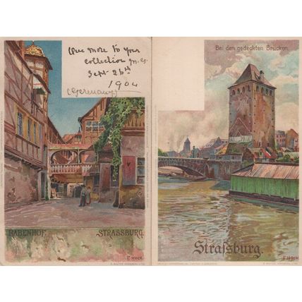 Gruss Aus Strasburg 2x German Old Postcard s