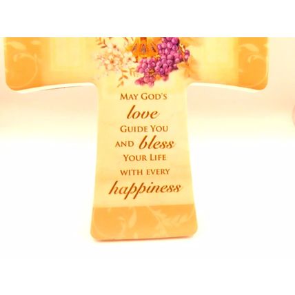 Communion Cross Plaque Hanging & Standing May God's Love Guide You & Bless Gift
