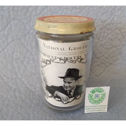 VERY RARE 1946 DURAGLAS JAR SOUVENIR OF NATIONAL ASSOCIATION RETAIL GROCERS