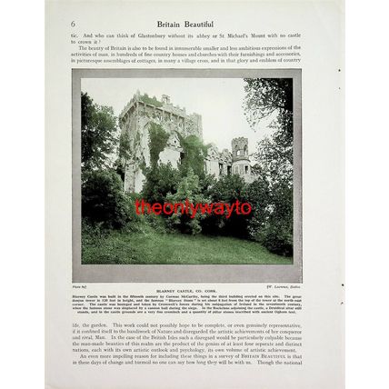 Blarney Castle, Co Cork, Ireland, Book Illustration, c1920