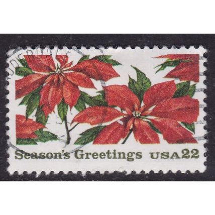 United States 1985 Christmas Poinsettias 22c Fine Used SG 2206 VGC