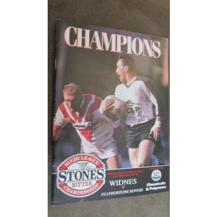 1989 Rugby Football League Programme - Widnes v Featherstone Rovers